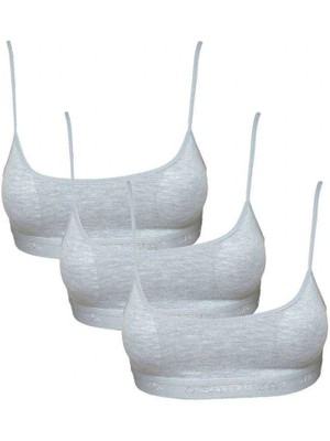 Venüs Shopping Pedli İp Askılı Gri Büstiyer 3 adet