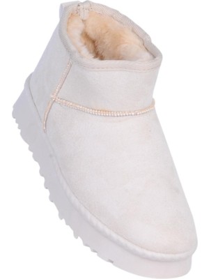 Skuaiter Skuaıter Rida Bej Kadın Içi Kürklü Düz Bot