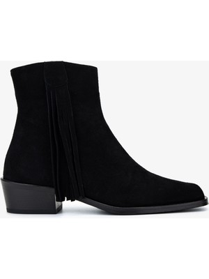 Valmenti Kadın Hakiki Deri Siyah Süet Topuklu Bot 1168 8141 Bn Bot SK25-26 Sıyah Suet