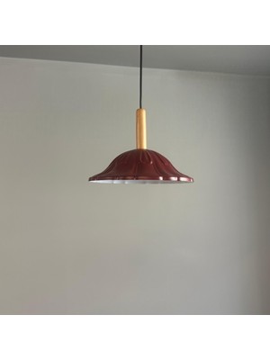 Bamyum Ralivo Vişne Çürüğü Metal Avize Tekli Ahşap Başlık Mutfak Modern Dekoratif Sarkıt Aydınlatma