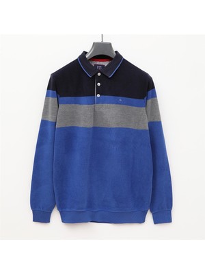 Dio Rise Erkek Polo Yaka Uzun Kol Ince Tişört - (M-2xl) - CZT-107 - Lacivert - Saks