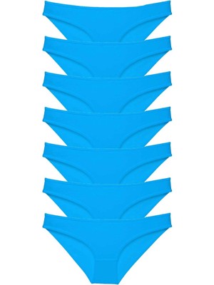 Venüs Shopping 7 Adet Süper Eko Set Likralı Kadın Slip Külot Mavi