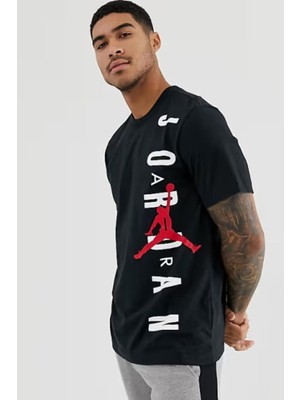Nike Jordan Jumpman Vertical Air Stretch Crew Tee Erkek Logolu Tişört Siyah
