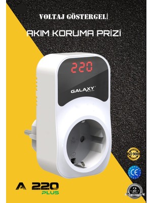 Galaxy Energy A220 Plus Dijital Ekranlı Akım Koruma Prizi