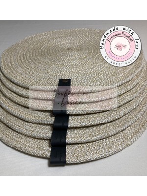 Double Knot Design 6 Adet  Amerikan Servis Supla Tress Jüt Hediyelik Sunum Davet Masa Düzeni