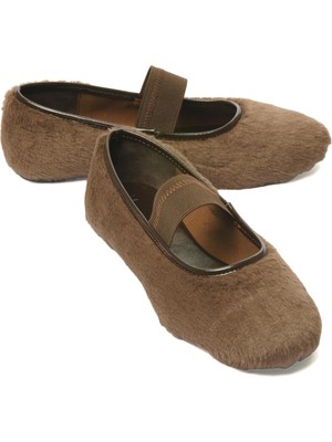 Mubiano Kadın Peluş Babet Lastikli Kahve Furiva