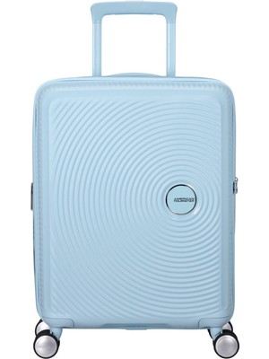 American Tourister Açık Mavi Soundbox - Körüklü 55/20 Kabin Boy Sert Valiz