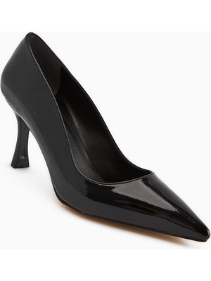 Limoya Dolly Siyah Rugan Stiletto Kadın Topuklu Ayakkabı