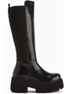 Limoya Lidia Siyah Platform Topuklu Kadın Çizme