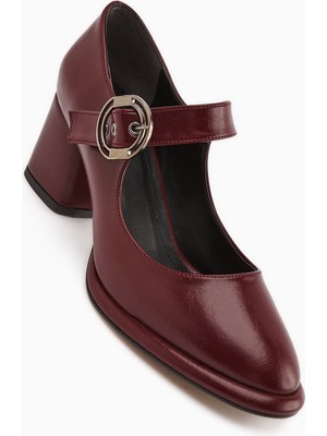 Limoya Nana Bordo Tokalı Topuklu Kadın Ayakkabı