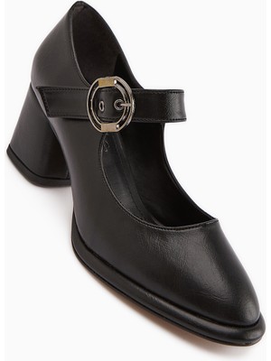 Limoya Nana Siyah Tokalı Topuklu Kadın Ayakkabı