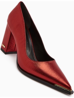 Limoya Bonny Kırmızı Kalın Topuklu Kadın Ayakkabı