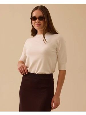 Seçil 10004 Kısa Kol Triko Bluz  10002521710004 #10-25#