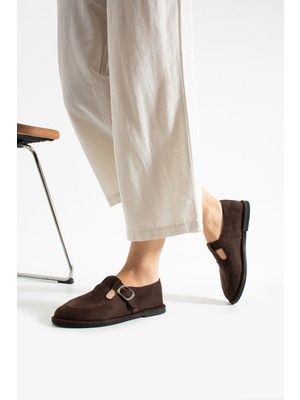 Duxal Shoes Arabella Kadın Süet Toka Detaylı Günlük Loafer Ayakkabı
