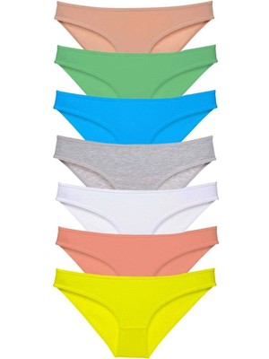 Venüs Shopping 7 Adet Süper Eko Set Likralı Kadın Slip Külot Çok Renkli