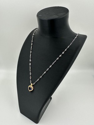 Stainless Steel Gold Renk Minimal Mor Kalpli Çelik Kolye – Zarif ve Şık Tasarım (45–50 Cm)