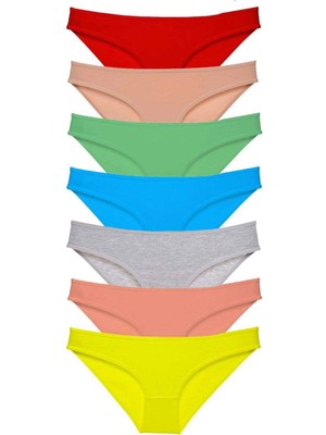 Venüs Shopping 7 Adet Süper Eko Set Likralı Kadın Slip Külot Çok Renkli