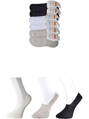 Venüs Shopping Siyah Gri ve Beyaz Erkek Babet Çorap 6 çift