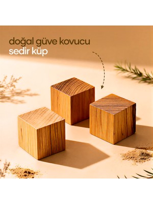 Doğal Güve Kovucu Sedir Ağacı Küpü 30'lu Paket Doğal Naftalin Alternatifi