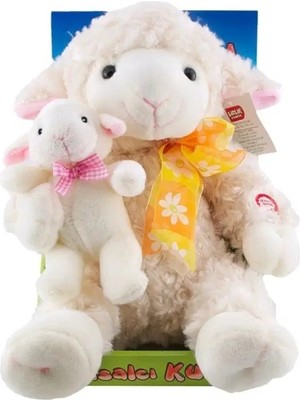 Masalcı Hareketli Yavrulu Kuzu Peluş