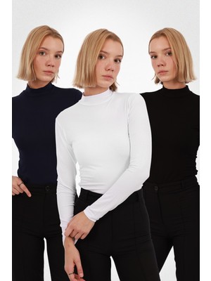 Yade Fashion Kadın Uzun Kollu Body Seti Yüksek Esneklik Viskon Kumaş 3'lü Renk Seçenekleri