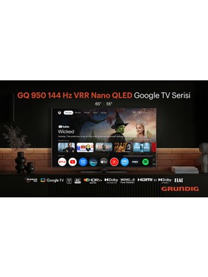 Grundig 65 GQ 950A 65'' 165 Ekran Uydu Alıcılı 4K Ultra HD Google Smart QLED TV