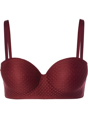Koza İç Giyim Kadın Dolgusuz Lez Dantelli Desteksiz Straplez Sütyen