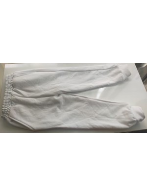 Bayram Tekstil Beyaz Çocuk Eşofman Altı 3 Iplik Şardonlu