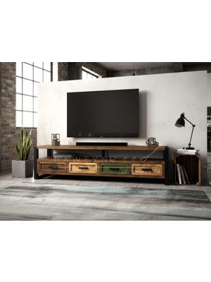 Raweyn Arco Doğal Ahşap Çekmeceli Tv Ünitesi - 140CM