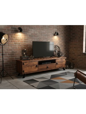 Raweyn Pearl Doğal Ahşap Çekmeceli Tv Ünitesi - 140CM