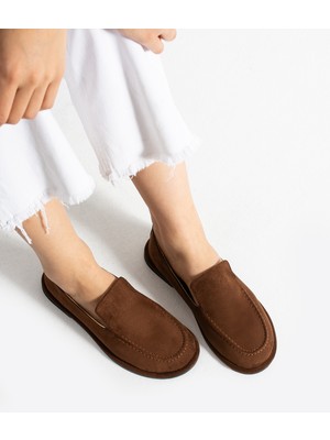 Duxal Shoes Konforlu Kadın Süet Mokasen Ayakkabı Loafer