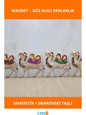 Letsii Swarovski Taşlı Deve Figürü Magnet