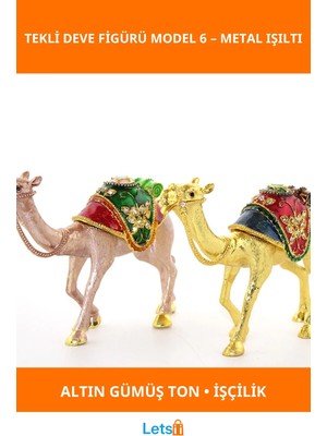 Letsii Swarovski Taşlı Şık Deve Figürü Altın Gümüş Renk Dekoratif Aksesuar
