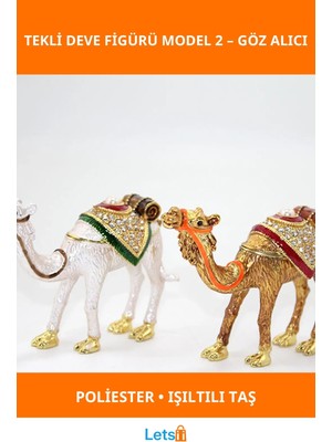 Letsii Swarovski Taşlı Şık Tekli Deve Figürü Dekoratif Figür