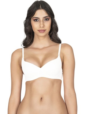 Belvü Desteksiz Boş Kap Balenli Dikişsiz Sütyen | Beyaz 1108