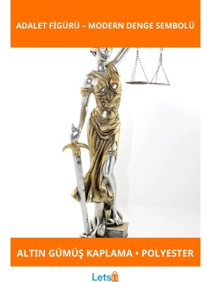 Letsii Altın Gümüş Polyester Adalet Figürü Modern Dekorasyon