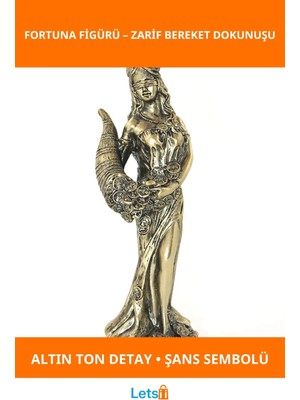 Letsii Altın Tonlu Polyester Bereket Tanrıçası Fortuna Figürü