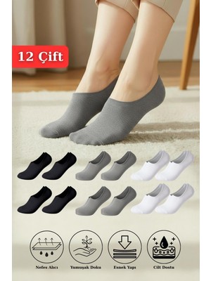 Rays 12 Çift Kadın Renkli Esnek Pamuklu Örme Babet çorap 1020