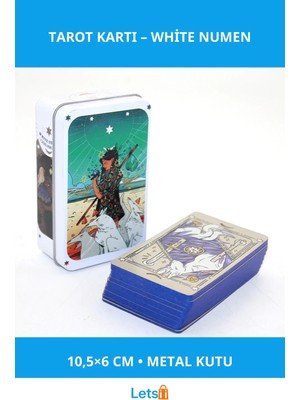 Letsii Metal Kutulu White Numen Tarot Kartları 10.5x6 cm