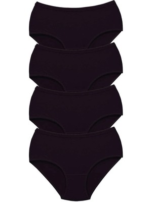 Venüs Shopping 4 Adet Tutku Kadın Yüksek Bel Bato Kalın Lastik Külot Siyah