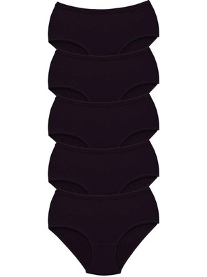 Venüs Shopping 5 Adet Tutku Kadın Yüksek Bel Bato Kalın Lastik Külot Siyah