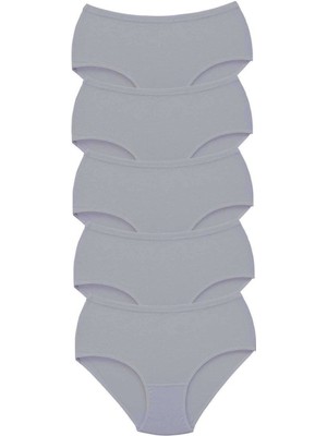 Venüs Shopping 5 Adet Tutku Kadın Yüksek Bel Bato Kalın Lastik Külot Gri