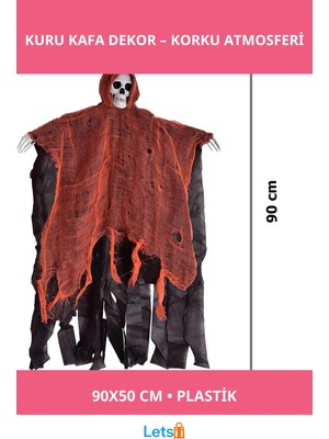 Letsii LED Işıklı Kuru Kafa Dekor 90X50 cm Plastik