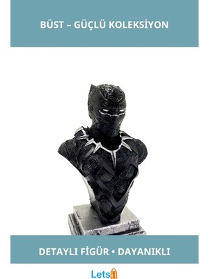 Letsii Black Panther Detaylı Figür Koleksiyonluk Büst