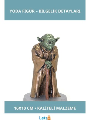 Letsii Detaylı Işçilikle Tasarlanmış Yoda Figürü 16X10 cm Dekoratif