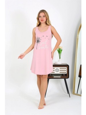 Marsilyan Marsilyan- Kadın Kalın Askılı Penye Gecelik Pembe