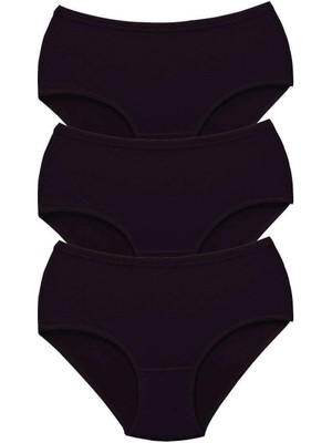 Venüs Shopping 3 Adet Tutku Kadın Yüksek Bel Bato Kalın Lastik Külot Siyah