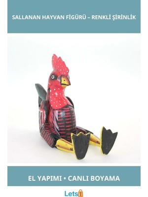 Letsii Ahşap Sallanan Renkli Hayvan Figürü