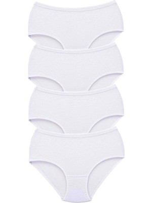 Venüs Shopping 4 Adet Tutku Kadın Yüksek Bel Bato Kalın Lastik Külot Beyaz