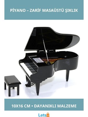 Letsii Şık Dekoratif Piyano Figürü 10X16 cm